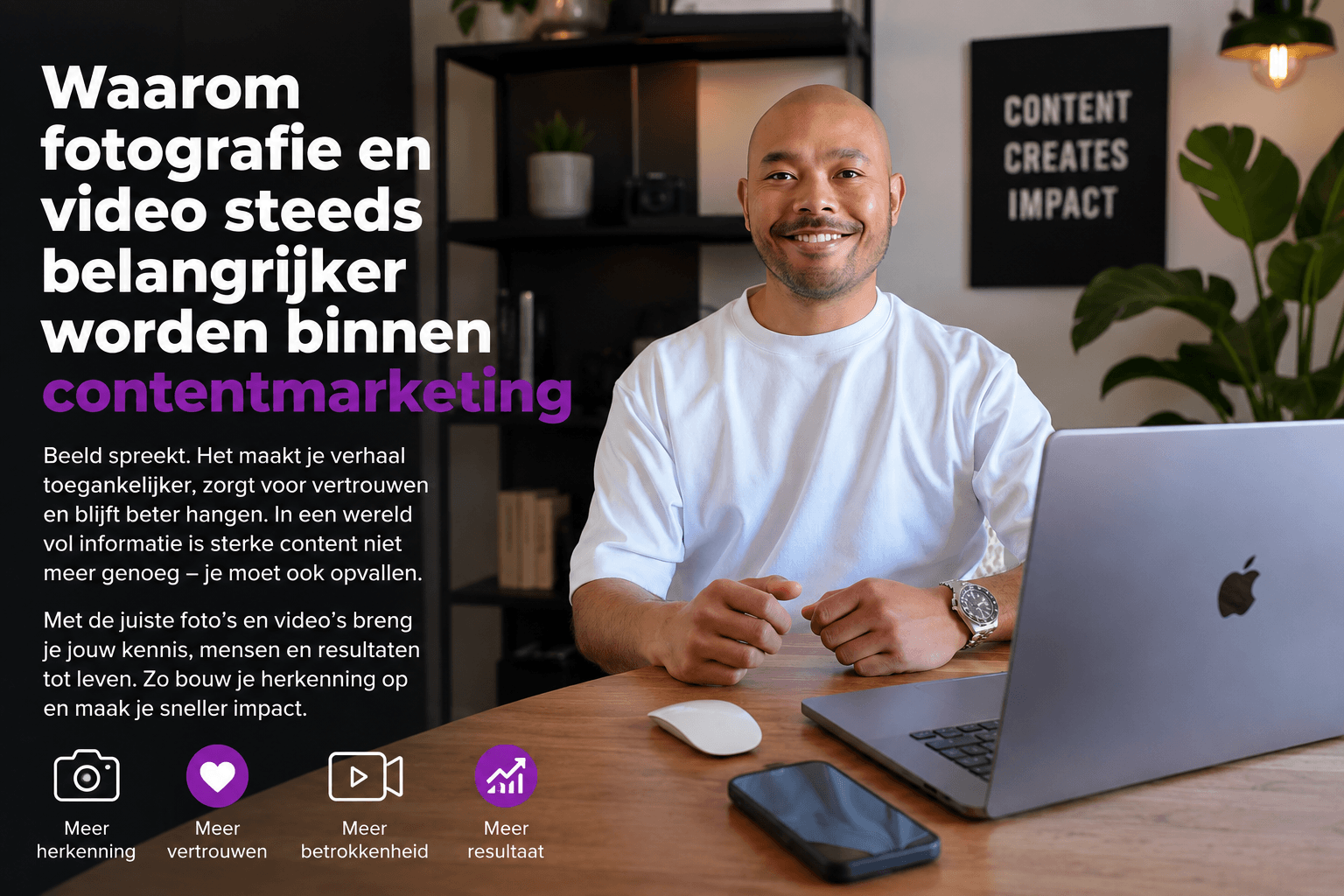Contentmarketeer Fabian Sinay van Marcomgasten legt uit waarom fotografie en video steeds belangrijker worden binnen contentmarketing.